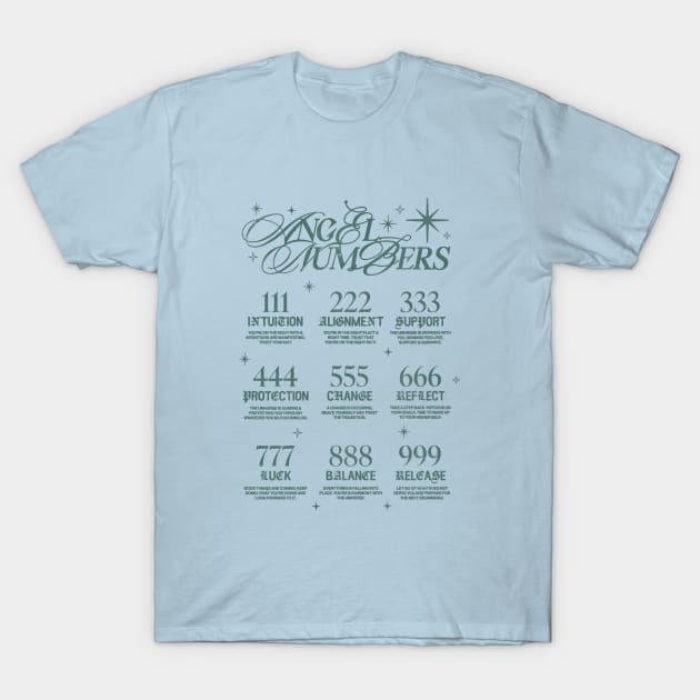 Angel numbers (green) T-Shirt by YolandaPDF